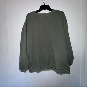 Aerie Green Crew Neck Pullover Sweatshirt Cotton Blend Women’s Size S/P
